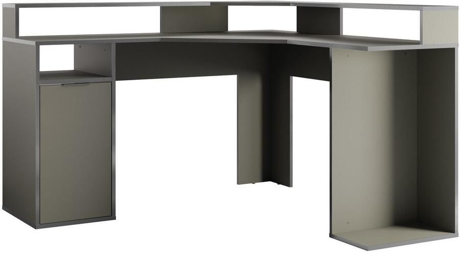 Home affaire Hoekbureau Omaha Gamingtafel met deur tower vak en monitorplank breedte 139 cm - Foto 7