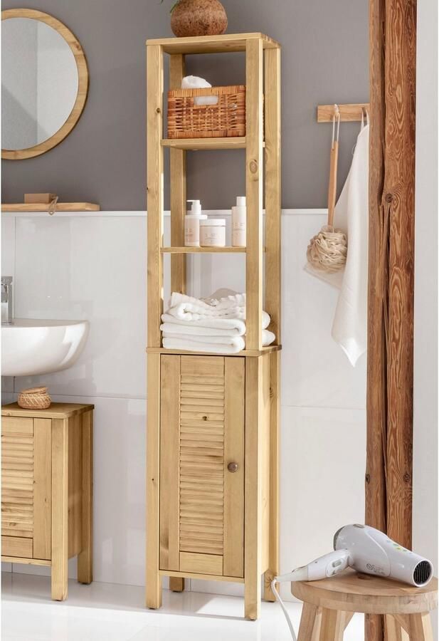 Home affaire Hoge kast Ayanna Badkast van massief hout FSC breedte 33 cm hoogte 170 cm - Foto 5