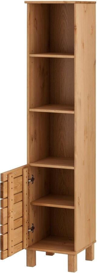 Home affaire Hoge kast Josie Breedte 30 cm van massief hout verstelbare planken metalen grepen - Foto 5