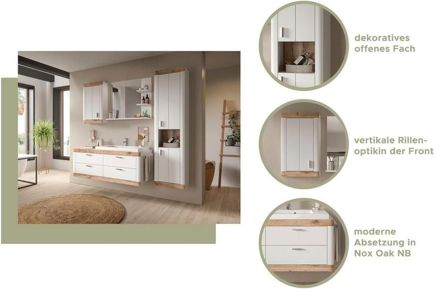 Home affaire Hoge kast Landsby breedte 45 cm 2 deuren (verwisselbare deurstop) 2 planken (1 stuk) - Foto 4