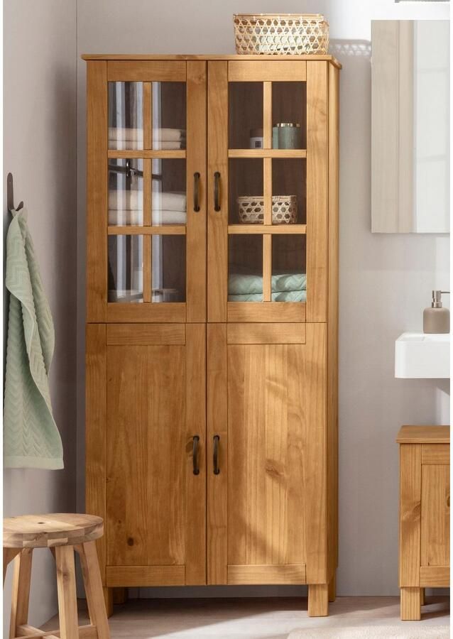 Home affaire Hoge kast Rodby Massief FSC -gecertificeerd hout breedte 75 cm hoogte 170 cm - Foto 1