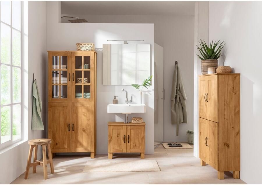 Home affaire Hoge kast Rodby Massief FSC -gecertificeerd hout breedte 75 cm hoogte 170 cm - Foto 2