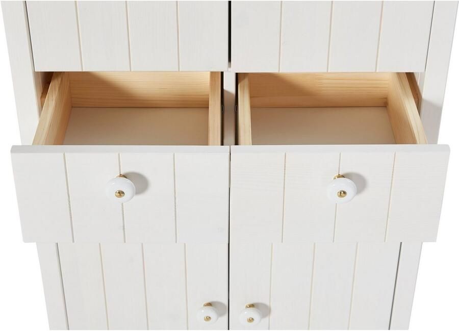 Home affaire Hoge kast TINA Badkamermeubel kast breedte 57 cm massief hout - Foto 4