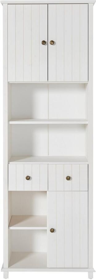 Home affaire Hoge kast Vili Badkamerkast hoogte 175 cm 2 lades 3 deuren van massief hout - Foto 20