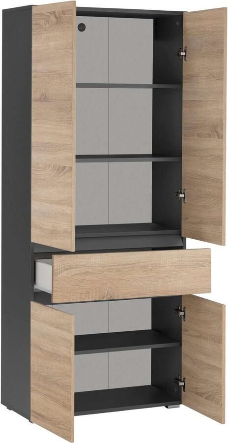 Home affaire Hoge kast Wisla met 4 deuren & 1 lade breedte 76 cm hoogte 180 cm - Foto 3