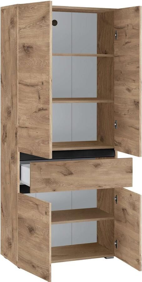 Home affaire Hoge kast Wisla met 4 deuren & 1 lade breedte 76 cm hoogte 180 cm - Foto 3