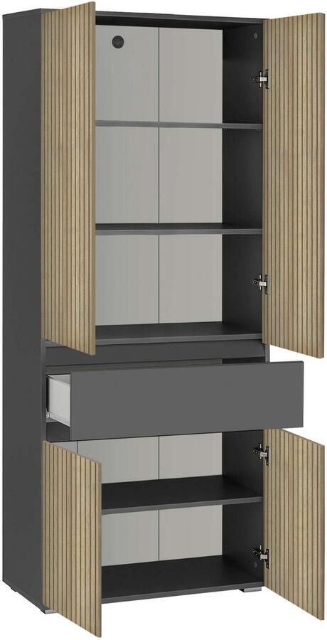 Home affaire Hoge kast Wisla met 4 deuren & 1 lade breedte 76 cm hoogte 180 cm - Foto 3