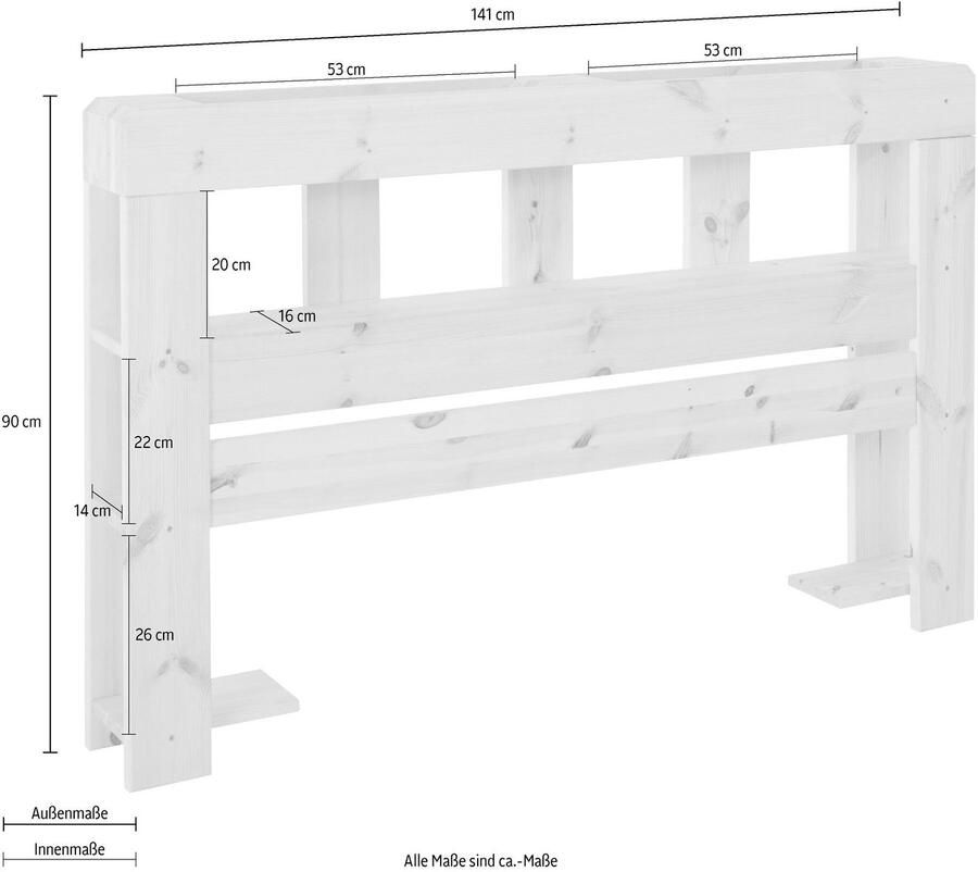 Home affaire Palletbed "ALASCO" BESTSELLER! Met lade gecertificeerd massief hout uit te breiden tot tweepersoons- of familiebed