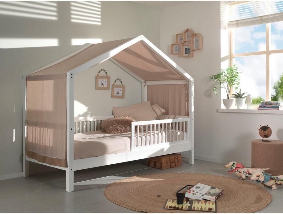 Home affaire Huisbed Forrest 90 200 van massief beukenhout wit met valbeveiliging aan de voorkant - Foto 2