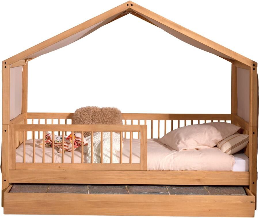 Home affaire Huisbed Forrest met dakconstructie valbescherming aan de voorkant en textielhemel - Foto 5