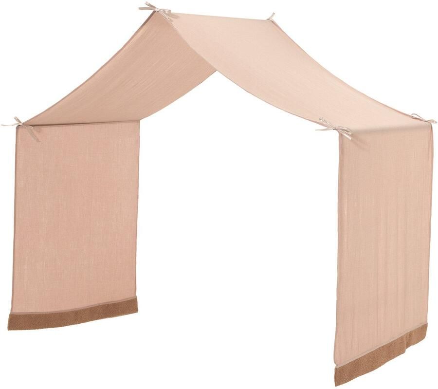 Home affaire Huisbed Forrest met dakconstructie valbescherming aan de voorkant en textielhemel