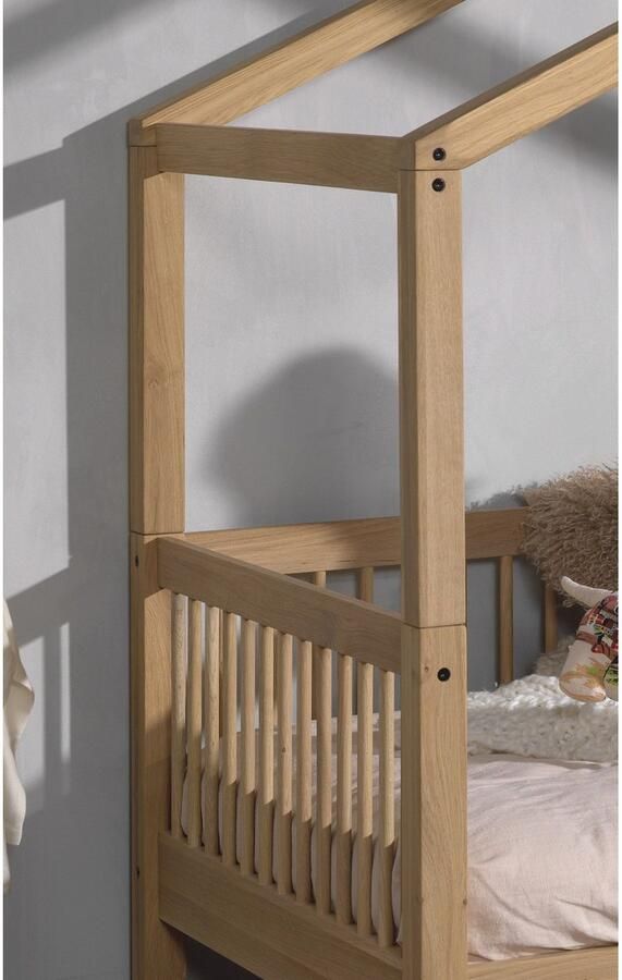 Home affaire Huisbed van massief eiken geolied lf90x200 cm met stoffen hemel - Foto 5