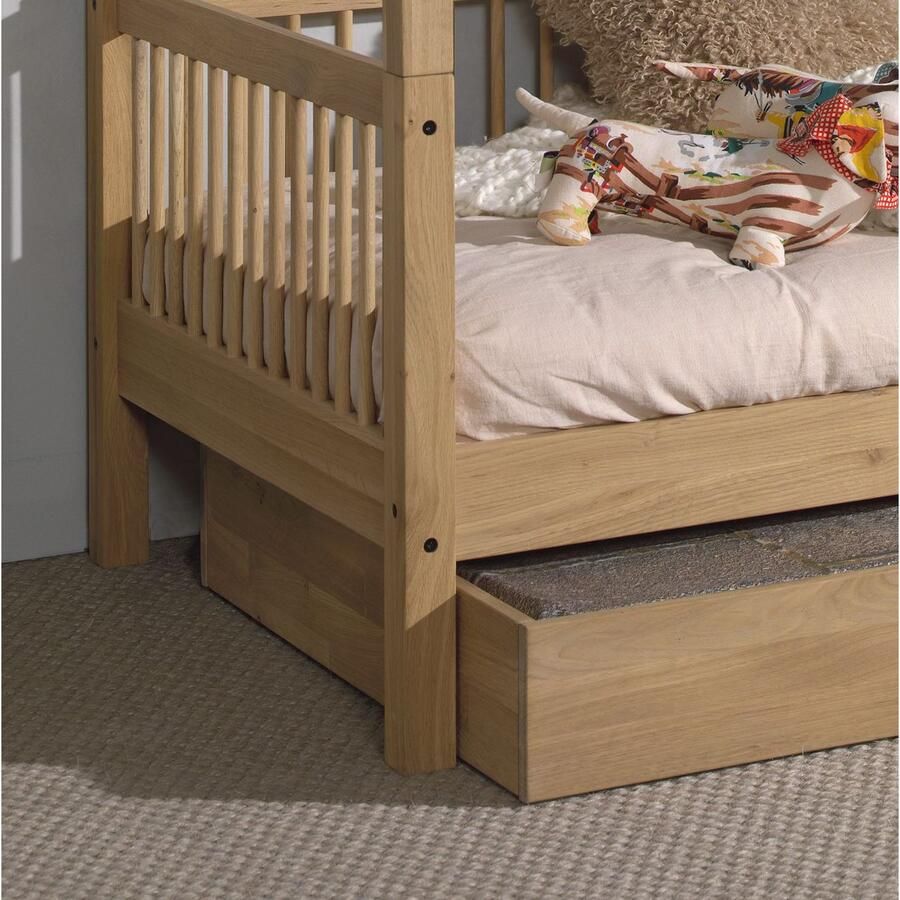 Home affaire Huisbed van massief geolied eikenhout lf 90x200 cm optioneel met bedlade