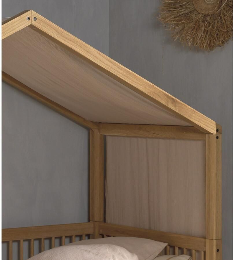 Home affaire Huisbed van massief eiken geolied lf90x200 cm met stoffen hemel