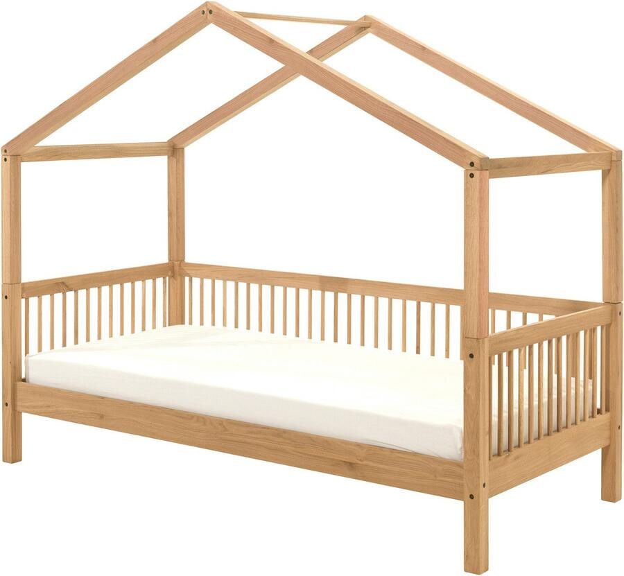 Home affaire Huisbed van massief geolied eikenhout lf 90x200 cm optioneel met bedlade