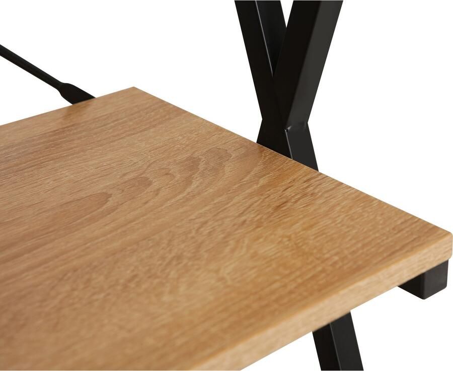 Home affaire Kantoormeubelset Forres bestaand uit bureau & rek Metalen frame afzonderlijk instelbaar FSC -gecertificeerd (2-delig) - Foto 4