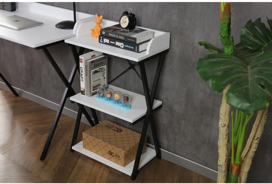 Home affaire Kantoormeubelset Forres bestaand uit bureau & rek Metalen frame afzonderlijk instelbaar FSC -gecertificeerd (2-delig) - Foto 12