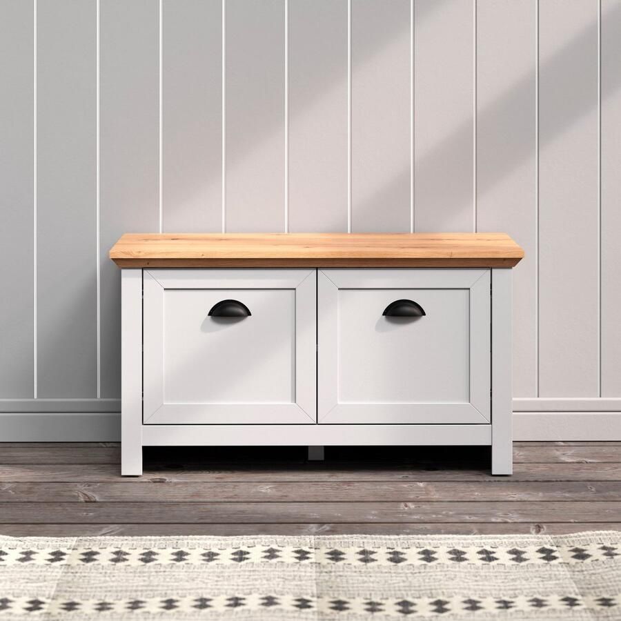 Home affaire Kapstok Herzwill Zitbank schoenenkast met de afmetingen BxHxD ca.: 91x49x41 cm (1 stuk) - Foto 5