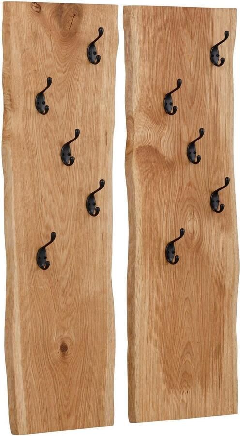Home affaire Kapstokpaneel Brodi van massief eiken in golfmodel. - Foto 7