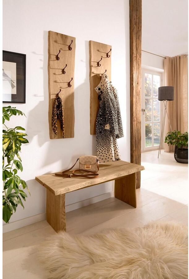 Home affaire Kapstokpaneel Brodi van massief eiken in golfmodel. - Foto 2