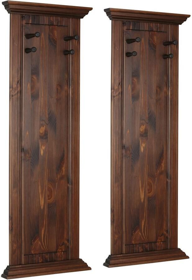 Home affaire Kapstokpaneel Rustiek (2 stuks) gemaakt van massief grenen met decoratief freeswerk - Foto 2