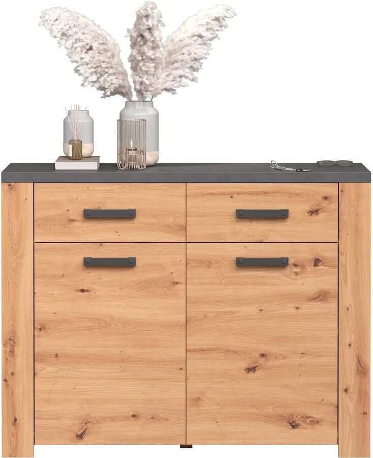 Home affaire Kast Ambres mat echt-hout-look ca.-afm. bxh: 116x91 cm lichtbruin smal (1 stuk) - Foto 8