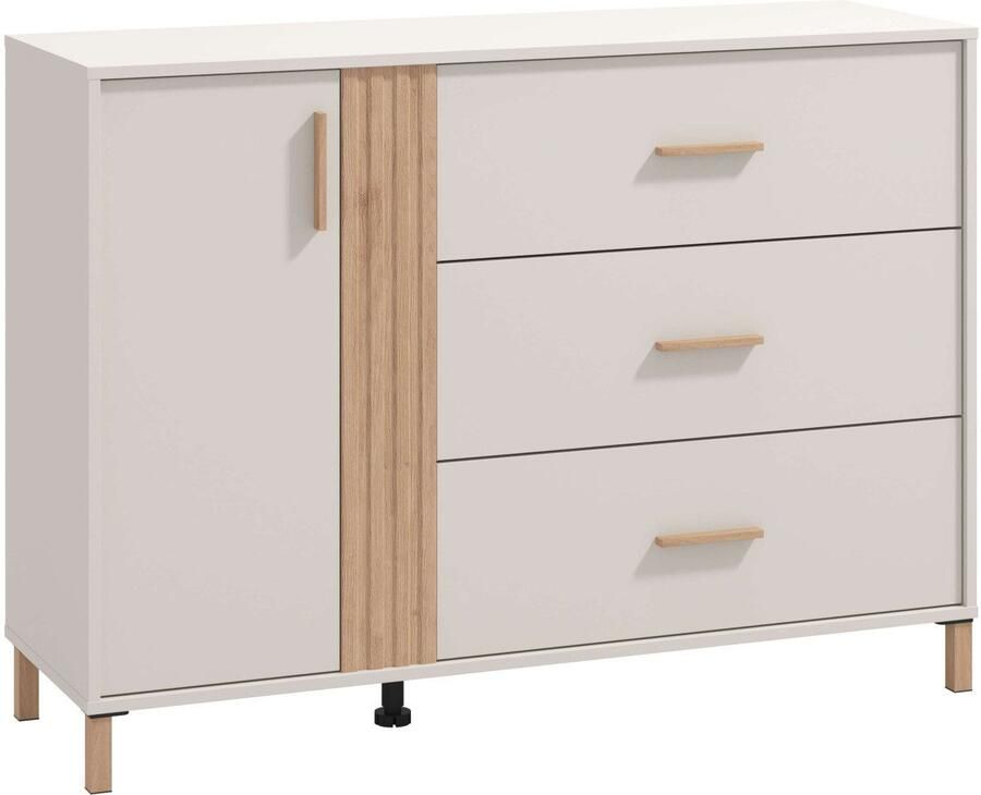 Home affaire Kast Belfort ladekast dressoir 3 laden en 1 deur 125x40x90 fsc -gecertificeerd houtmateriaal trendkleur cashmere - Foto 6