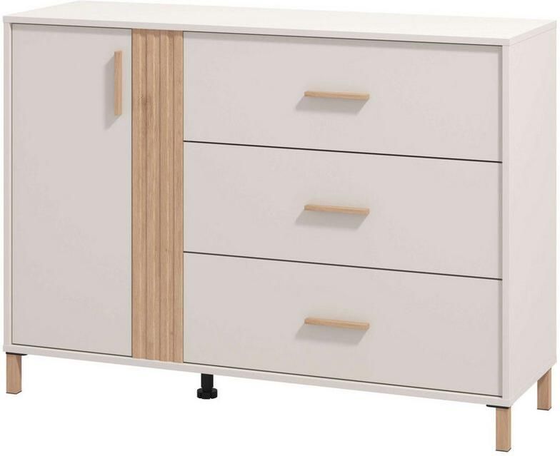 Home affaire Kast Belfort ladekast dressoir 3 laden en 1 deur 125x40x90 fsc -gecertificeerd houtmateriaal trendkleur cashmere - Foto 2