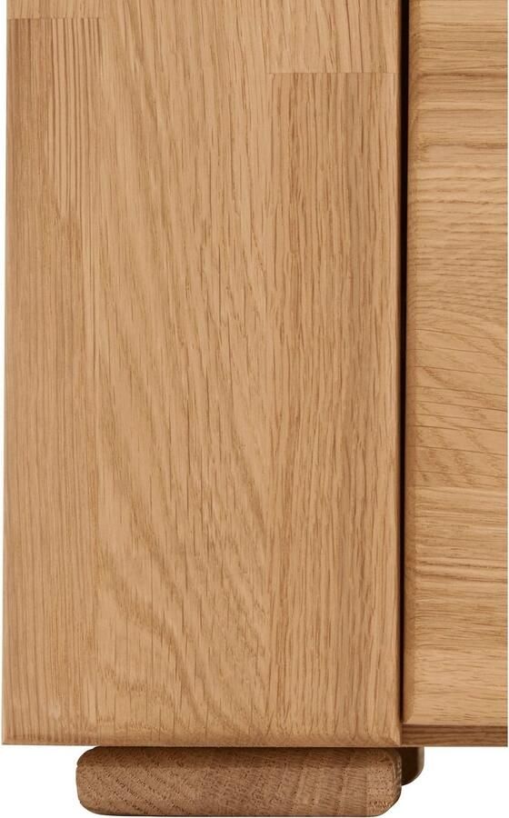 Home affaire Kast Celle 90cm breed 35 cm diep fronten massief hout massief houtmateriaal metalen handgrepen 3 brede vakken - Foto 8