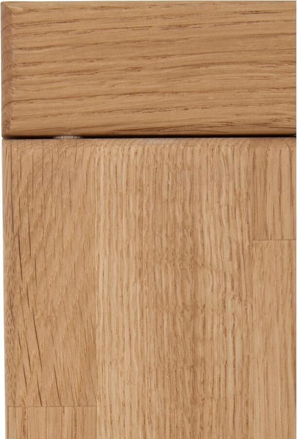 Home affaire Kast Celle 90cm breed 35 cm diep fronten massief hout massief houtmateriaal metalen handgrepen 3 brede vakken - Foto 6