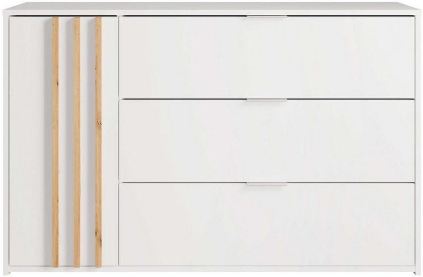 Home affaire Kast Commode Calera met draaideur 3 lades en MDF-lamellen - Foto 4