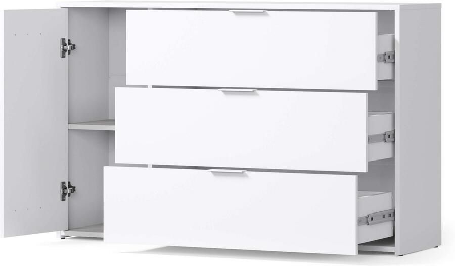 Home affaire Kast Commode Calera met draaideur 3 lades en MDF-lamellen - Foto 5