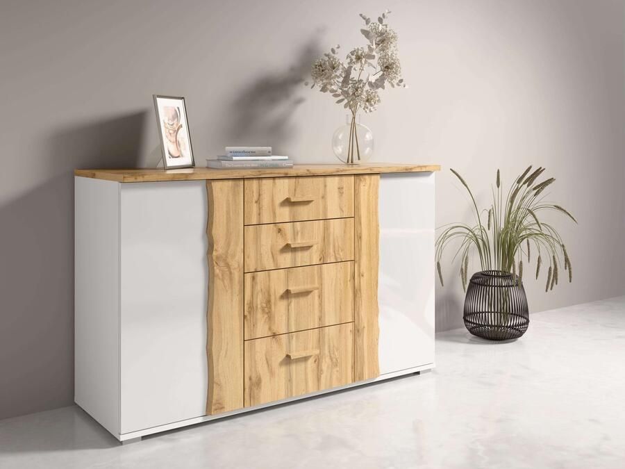 Home affaire Kast Commode Fabella met 4 lades 2 legplanken BxHxD 130x82x45 cm - Foto 5