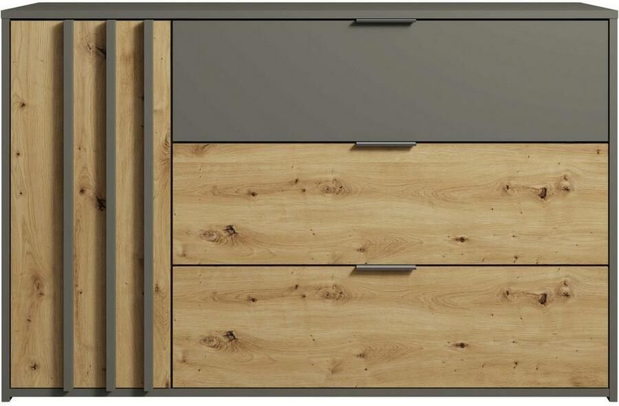 Home affaire Kast Commode Loreto met 3 lades en een deur B D H 125 36 80 cm - Foto 7