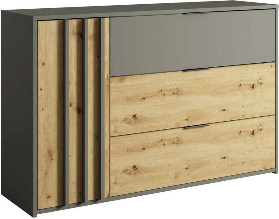 Home affaire Kast Commode Loreto met 3 lades en een deur B D H 125 36 80 cm - Foto 3