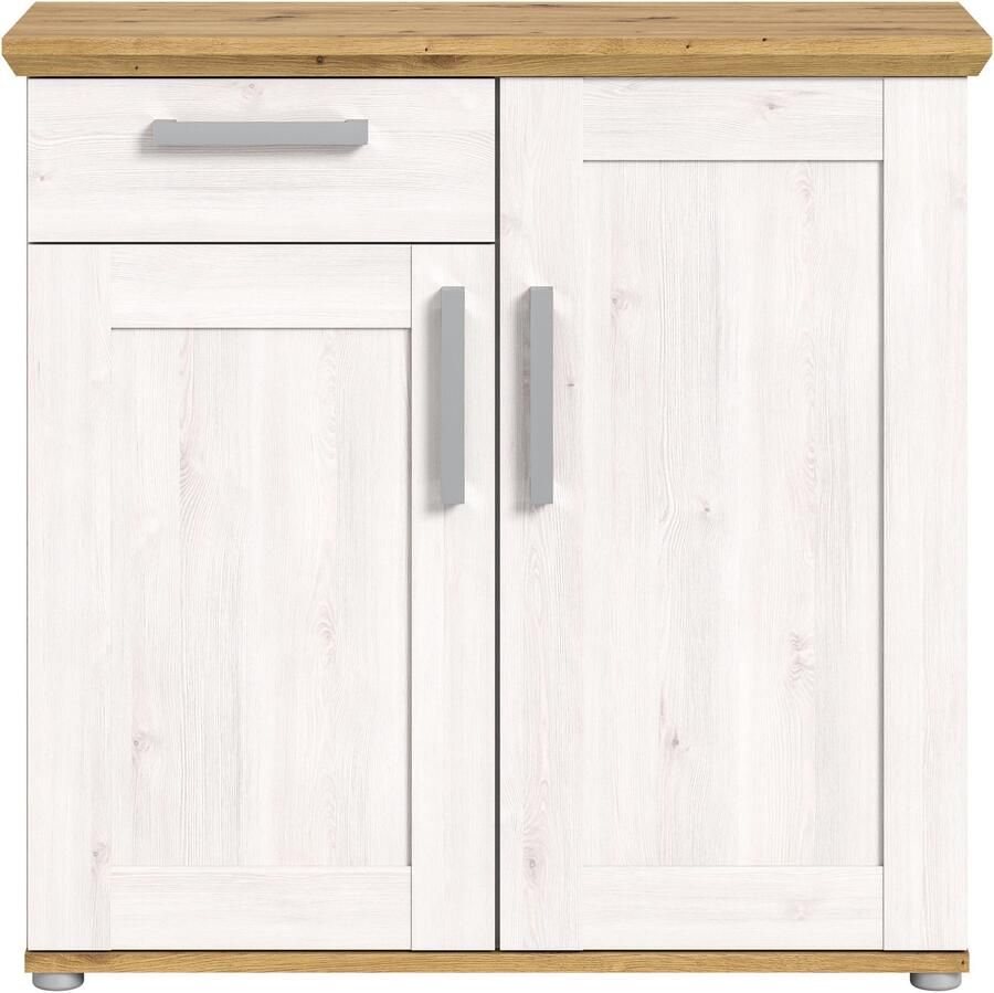 Home affaire Kast Cosenza Breedte 95 cm 2 Deuren 1 Lade in landelijke stijl dressoir kast sideboard