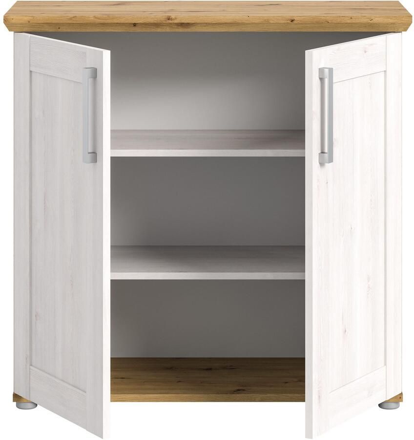 Home affaire Kast Cosenza Breedte 95 cm 2 Deuren 2 Planken 3 Vakken 2-kleurig - Foto 3