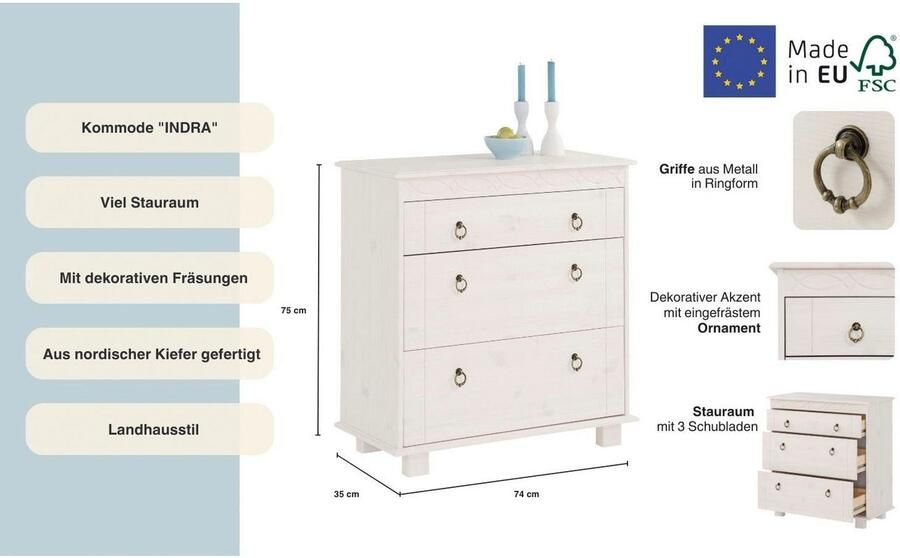 Home affaire Kast Indra 74 cm breed - Foto 10