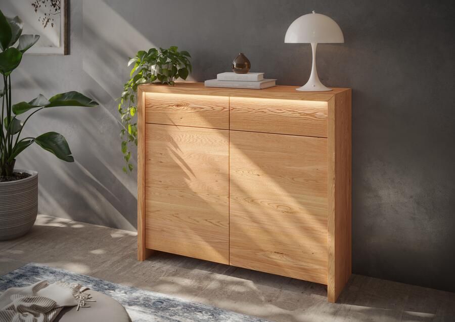 Home affaire Kast Léopoldine Commode van kernbeuken incl. LED-verlichting - Foto 4