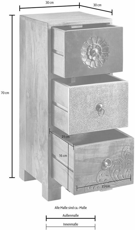 Home affaire Kast Mahar Breedte 30 cm met voorkanten van metaal - Foto 8