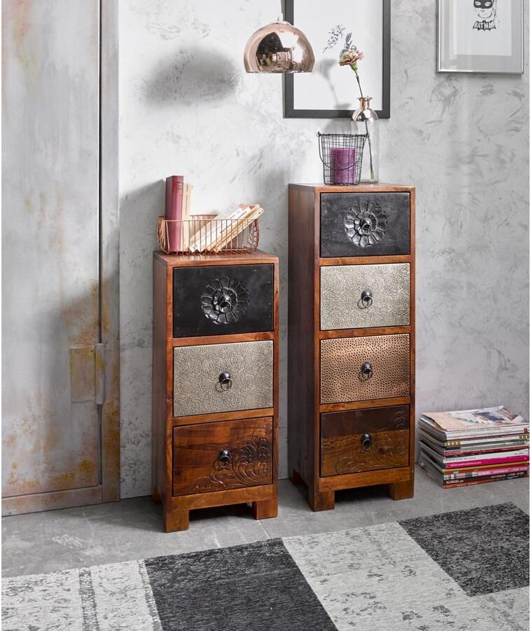 Home affaire Kast Mahar Breedte 30 cm met voorkanten van metaal - Foto 2