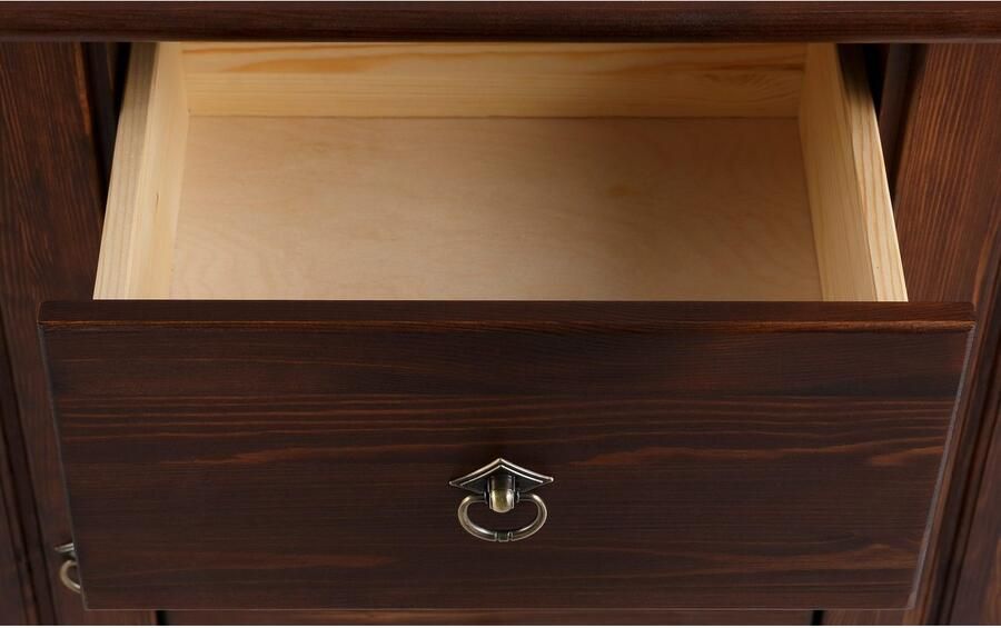 Home affaire Kast met laden en deuren Tessin buffetonderkast klassieke landelijke stijl van massief fsc -gecertificeerd dennenhout 128cm breed - Foto 7