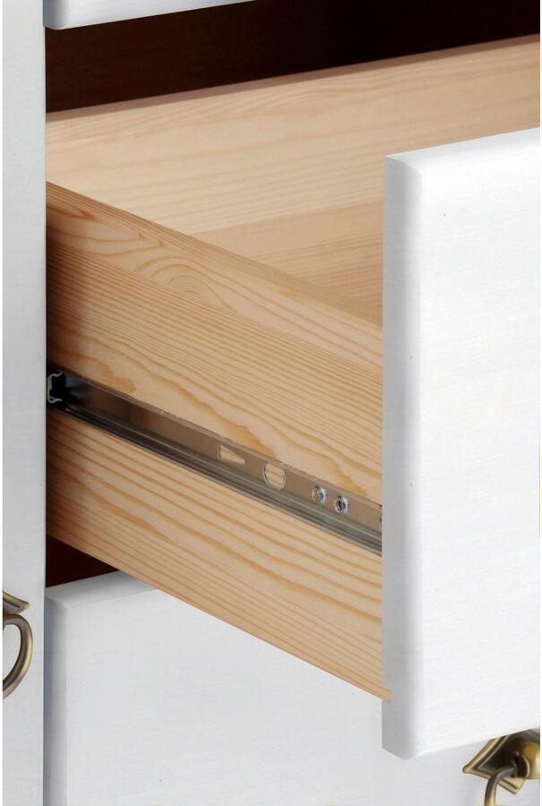 Home affaire Kast met laden en deuren Tessin buffetonderkast klassieke landelijke stijl van massief fsc -gecertificeerd dennenhout 128cm breed - Foto 8