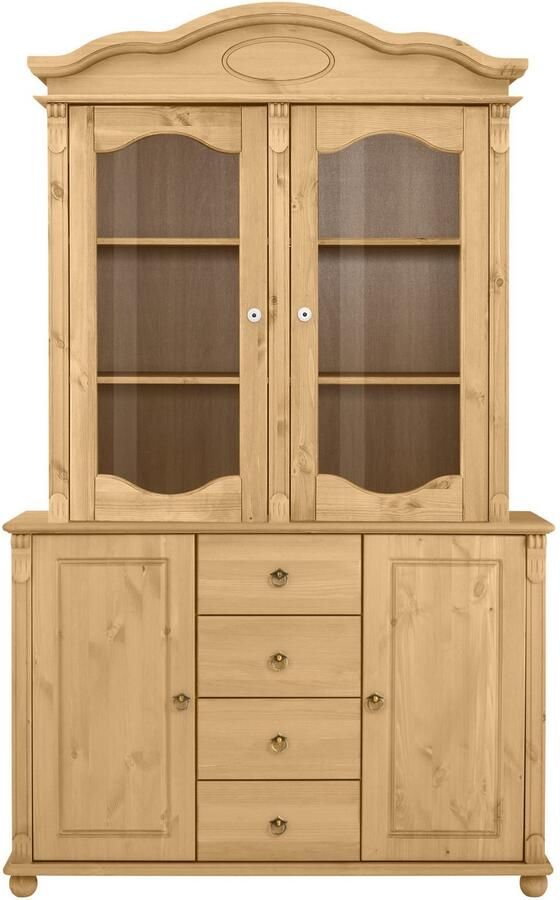 Home affaire Kast met laden en deuren Tessin buffetonderkast klassieke landelijke stijl van massief fsc -gecertificeerd dennenhout 128cm breed - Foto 11