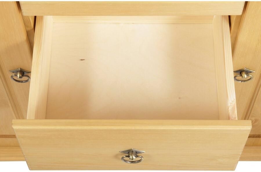 Home affaire Kast met laden en deuren Tessin buffetonderkast klassieke landelijke stijl van massief fsc -gecertificeerd dennenhout 128cm breed - Foto 9