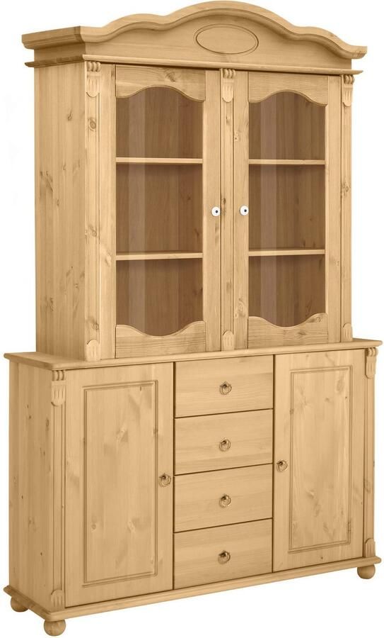 Home affaire Kast met laden en deuren Tessin buffetonderkast klassieke landelijke stijl van massief fsc -gecertificeerd dennenhout 128cm breed - Foto 12