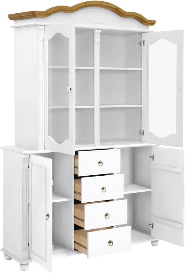 Home affaire Kast met laden en deuren Tessin buffetonderkast klassieke landelijke stijl van massief fsc -gecertificeerd dennenhout 128cm breed - Foto 7