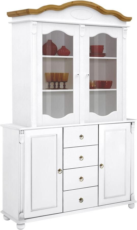 Home affaire Kast met laden en deuren Tessin buffetonderkast klassieke landelijke stijl van massief fsc -gecertificeerd dennenhout 128cm breed - Foto 13