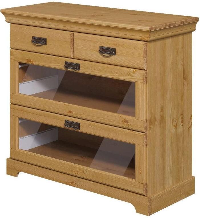 Home affaire Kast Rügen gecertificeerd massief hout met lade en glazen inzet - Foto 4