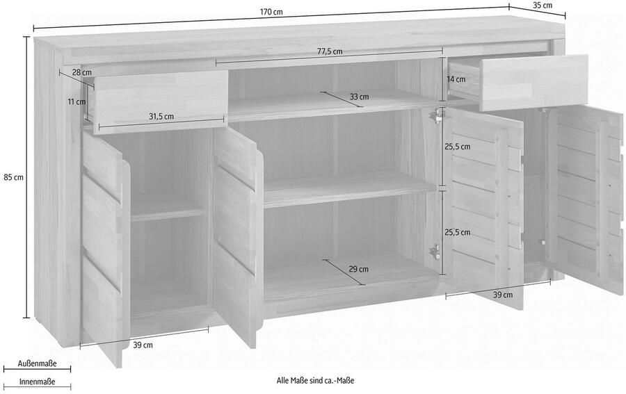 Home affaire Kast Silkeborg Breedte 170 cm - Foto 3